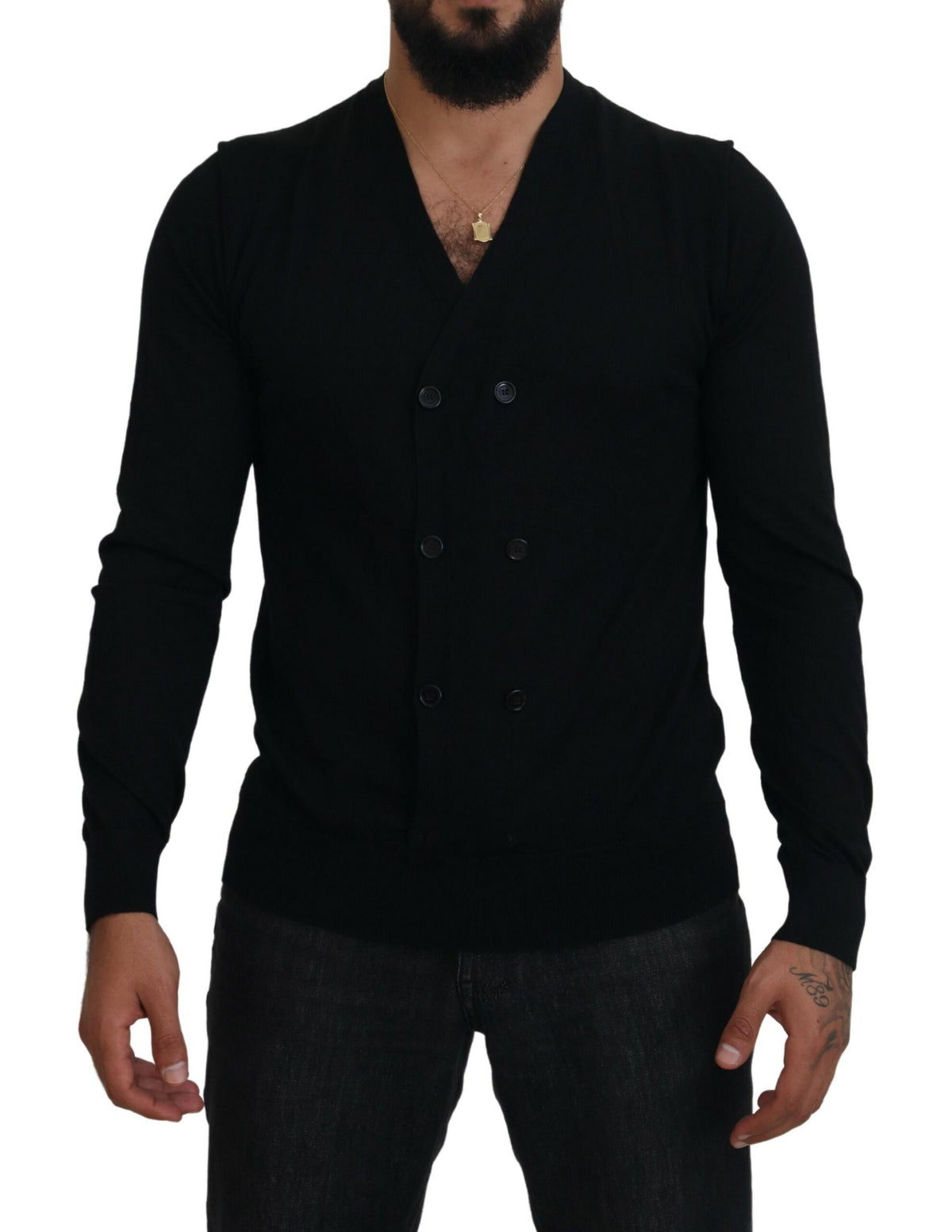 Dolce & Gabbana Black Cashmere Button Down Cardigan Sweater -   -  Dolce & Gabbana.