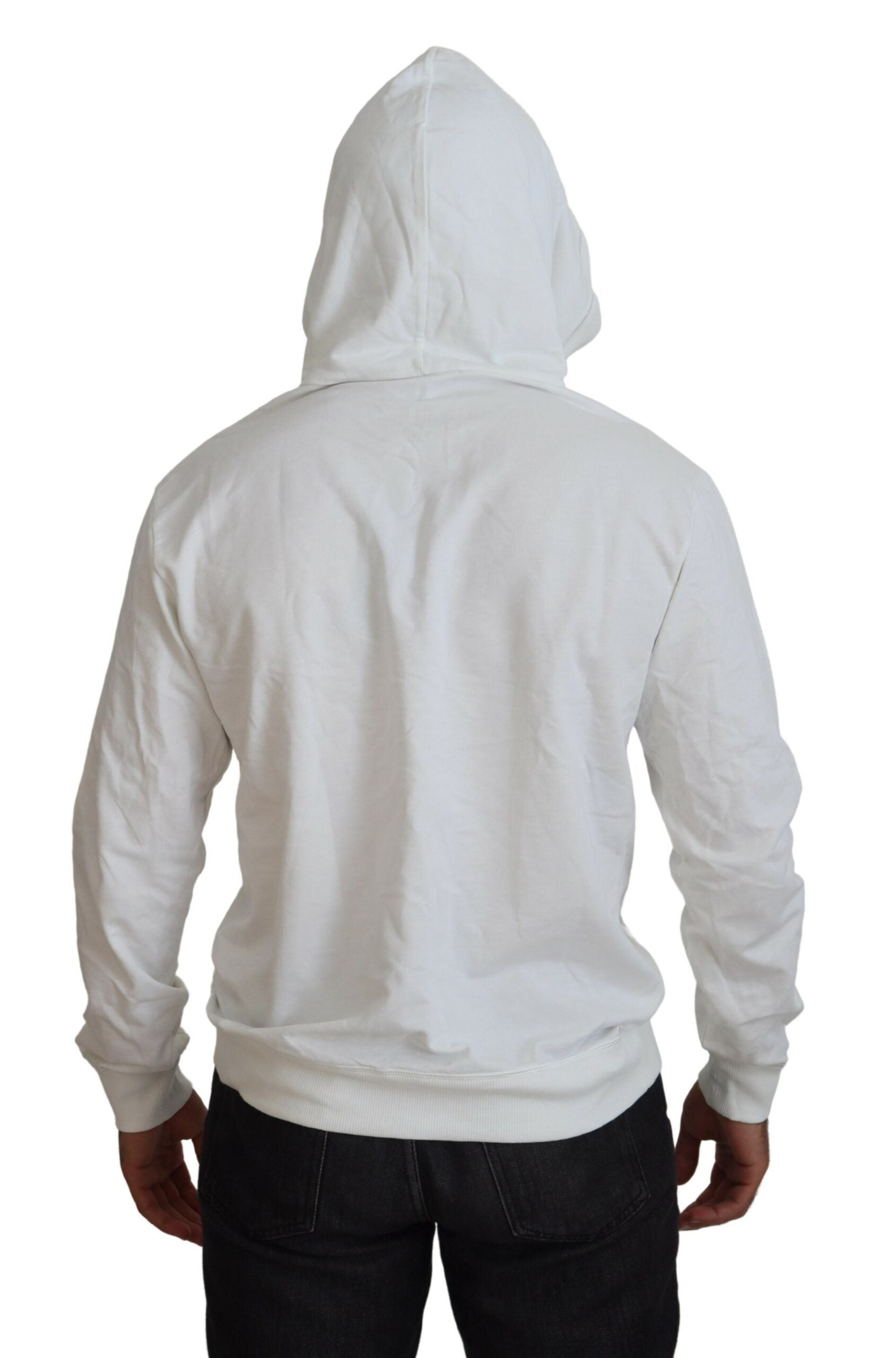 Dolce & Gabbana White Cotton Hooded Sweatshirt Logo Sweater -   -  Dolce & Gabbana. Dolce & Gabbana White Cotton Hooded Sweatshirt Logo Sweater -   -  Dolce & Gabbana.