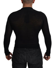Dolce & Gabbana Black Cashmere Button Pullover Sweater -   -  Dolce & Gabbana.