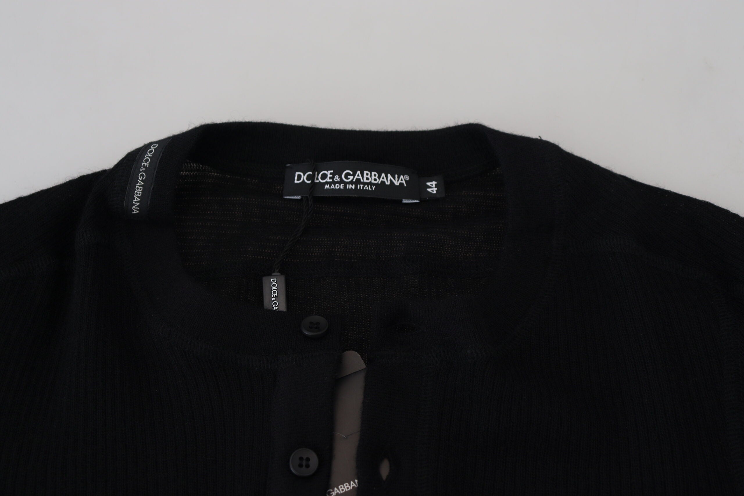 Dolce & Gabbana Black Cashmere Button Pullover Sweater -   -  Dolce & Gabbana. Dolce & Gabbana Black Cashmere Button Pullover Sweater -   -  Dolce & Gabbana.