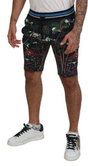 Dolce & Gabbana Black Cotton Volcano Print Casual Shorts -   -  Dolce & Gabbana.
