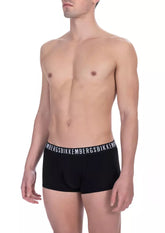 Bikkembergs Black Cotton Men's Underwear Trunk Twin Pack -   -  Bikkembergs.