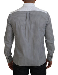 Dolce & Gabbana Black White Striped Printed Casual Cotton Shirt -   -  Dolce & Gabbana.