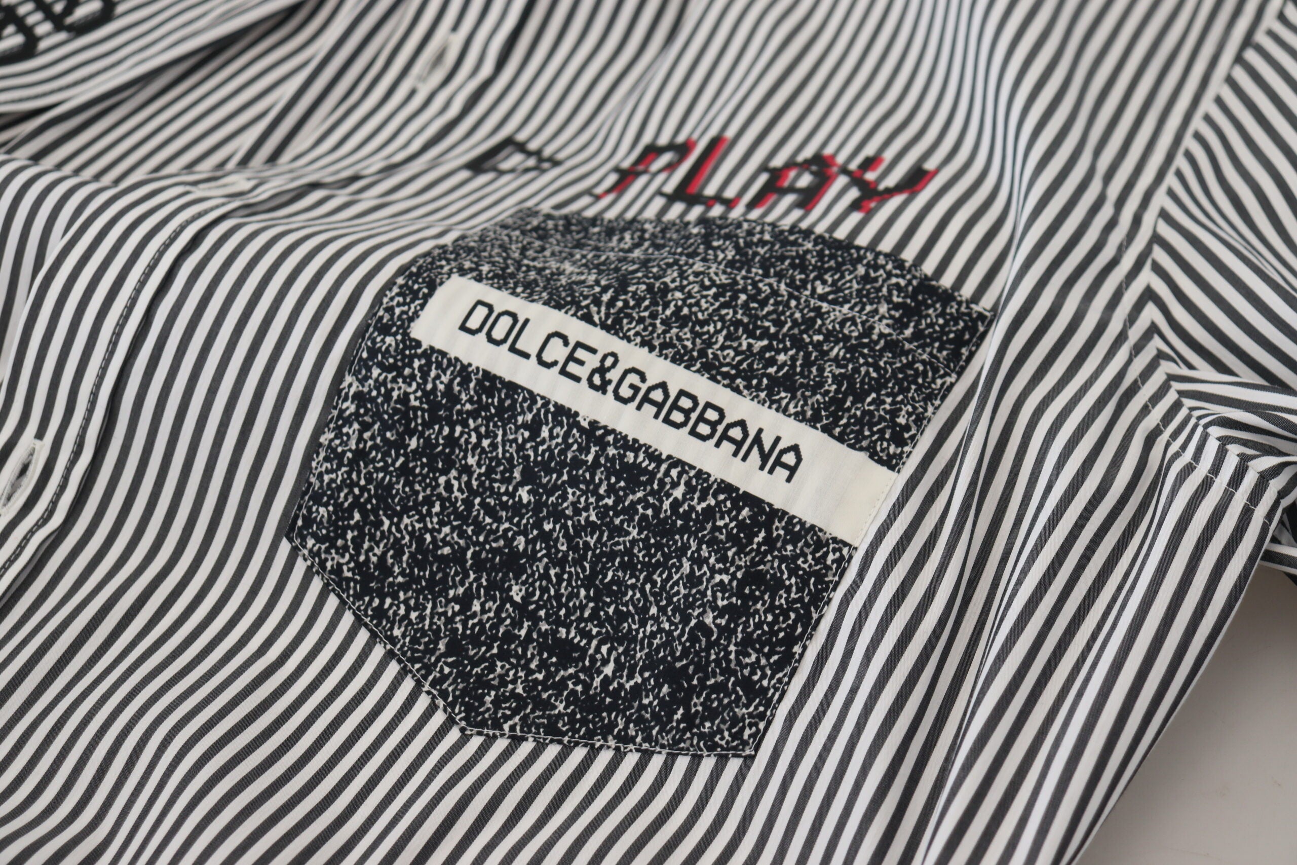 Dolce & Gabbana Black White Striped Printed Casual Cotton Shirt -   -  Dolce & Gabbana. Dolce & Gabbana Black White Striped Printed Casual Cotton Shirt -   -  Dolce & Gabbana.