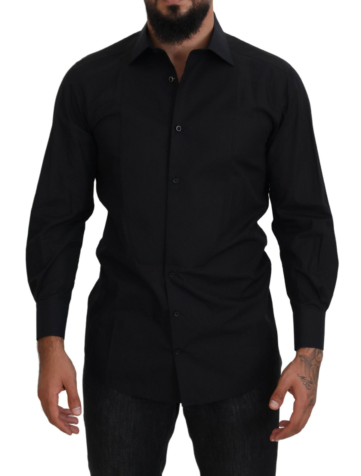 Dolce & Gabbana Black GOLD Cotton Collared Long Sleeve Shirt -   -  Dolce & Gabbana.