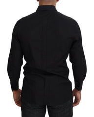 Dolce & Gabbana Black GOLD Cotton Collared Long Sleeve Shirt -   -  Dolce & Gabbana.