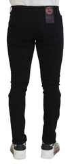 Dolce & Gabbana Black Slim Fit Tattered Denim Cotton Jeans -   -  Dolce & Gabbana.