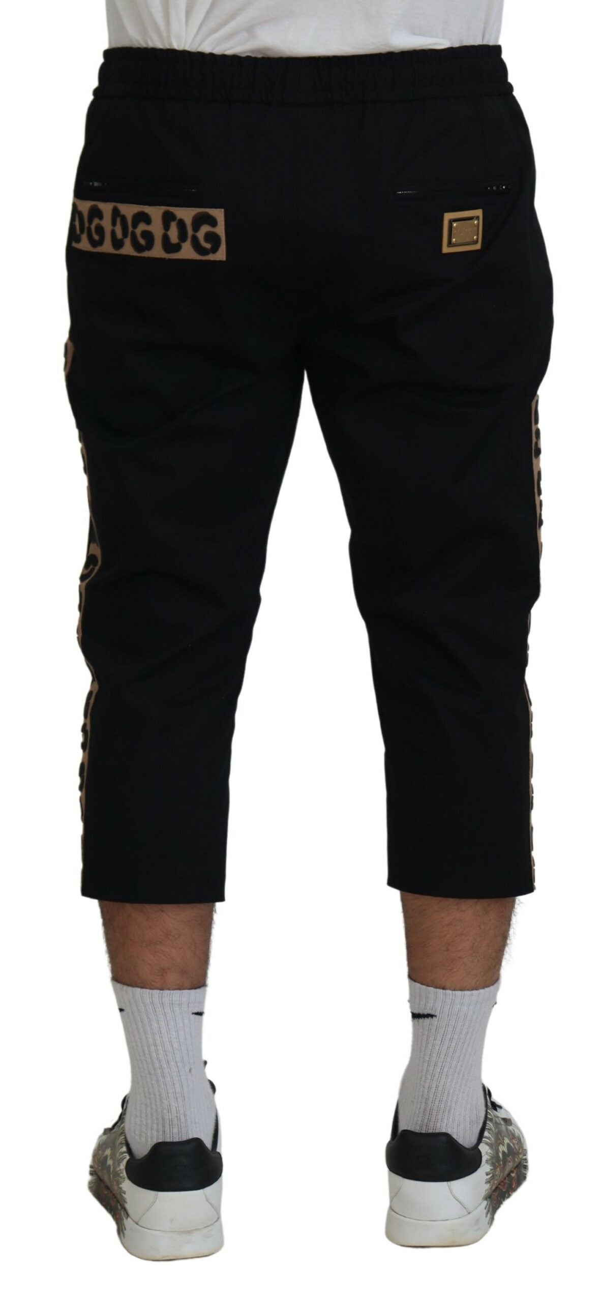 Dolce & Gabbana Black Cotton Elastic Waist DG Logo Cropped Pants -   -  Dolce & Gabbana. Dolce & Gabbana Black Cotton Elastic Waist DG Logo Cropped Pants -   -  Dolce & Gabbana.