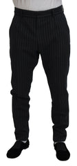 Dolce & Gabbana Dark Gray Stripes Chino Dress Pants -   -  Dolce & Gabbana.
