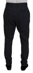 Dolce & Gabbana Dark Gray Stripes Chino Dress Pants -   -  Dolce & Gabbana.