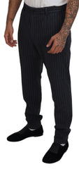 Dolce & Gabbana Dark Gray Stripes Chino Dress Pants -   -  Dolce & Gabbana.