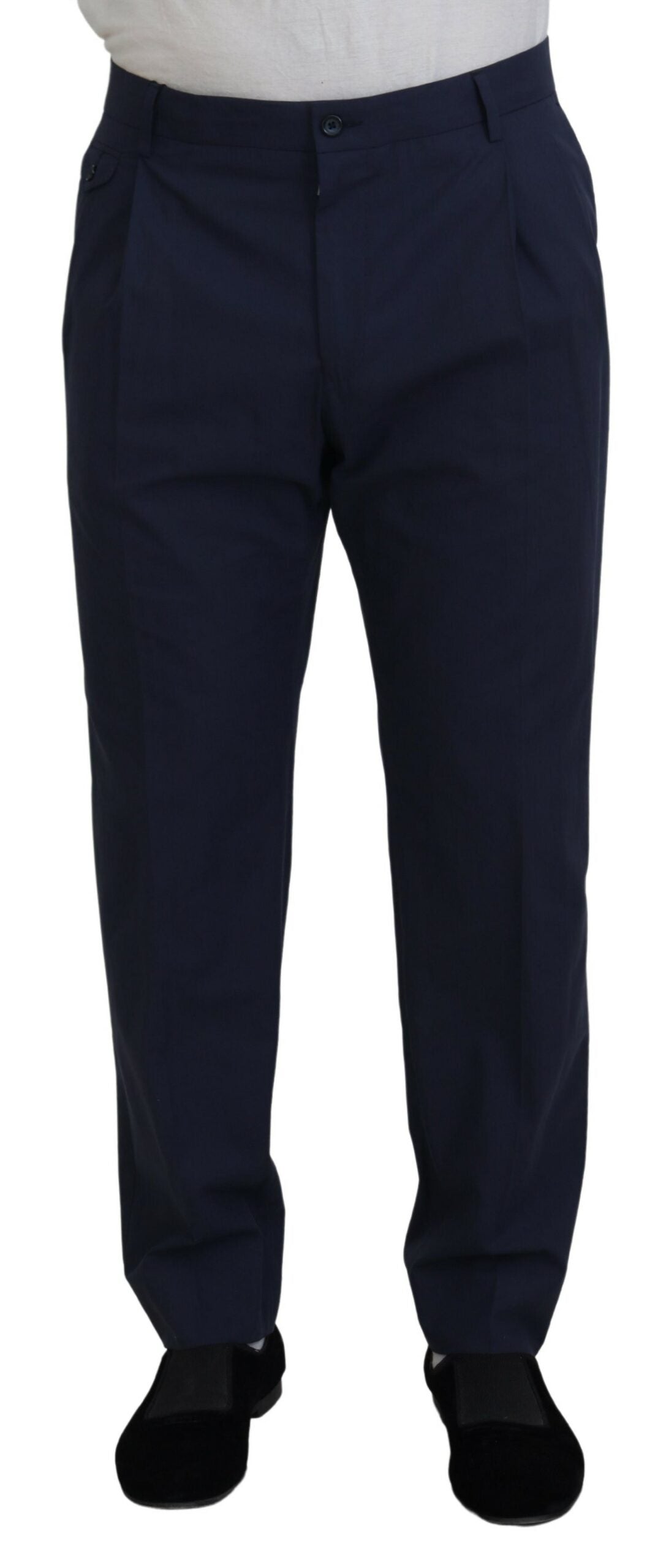 Dolce & Gabbana Dark Blue Cotton Chino Formal Pants -   -  Dolce & Gabbana.