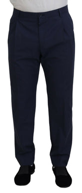 Dolce & Gabbana Dark Blue Cotton Chino Formal Pants -   -  Dolce & Gabbana.