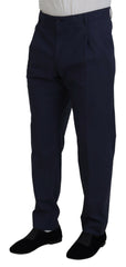 Dolce & Gabbana Dark Blue Cotton Chino Formal Pants -   -  Dolce & Gabbana.