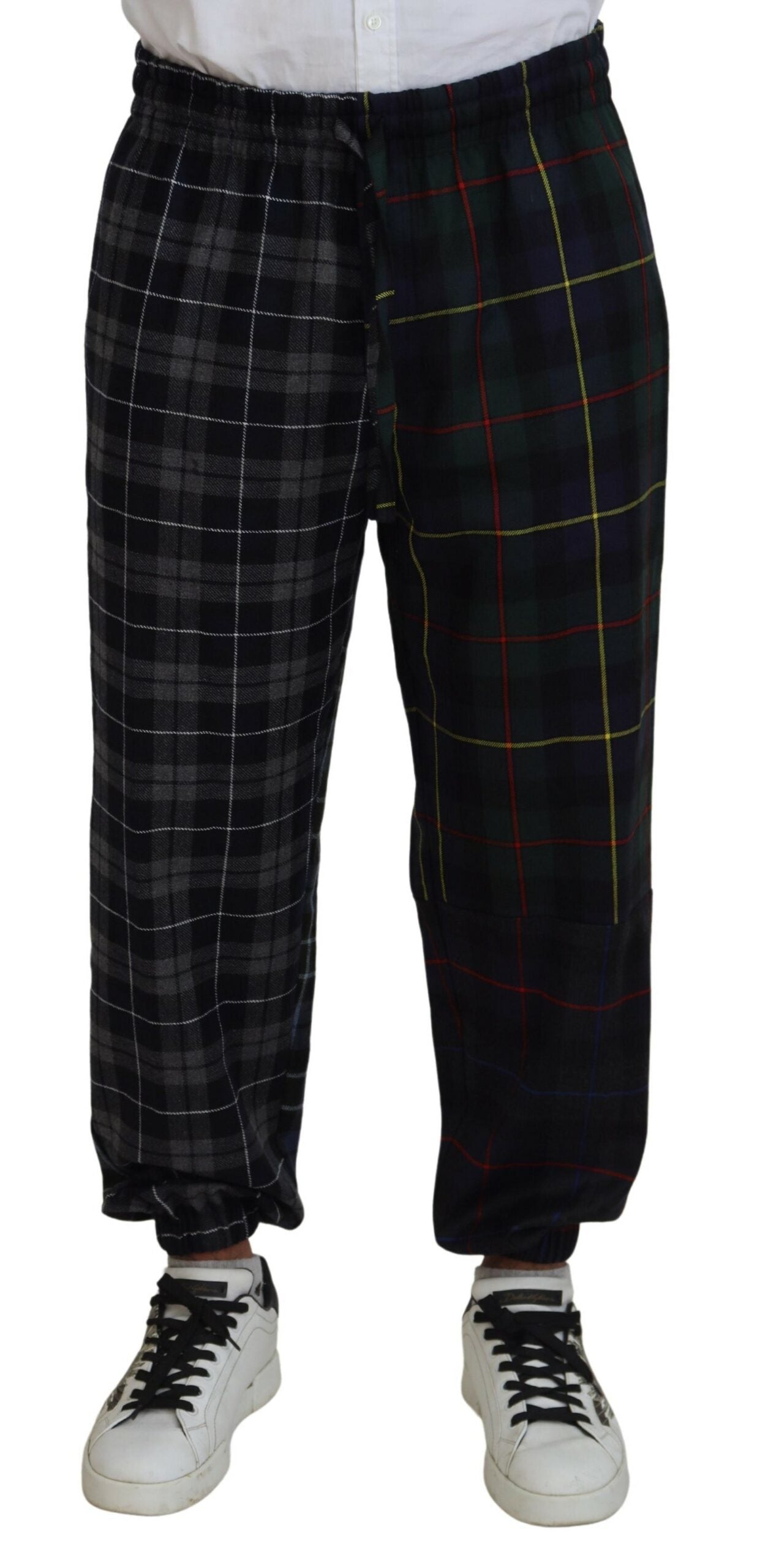 Dolce & Gabbana Multicolor Checkered Wool Men Jogger Pants -   -  Dolce & Gabbana.