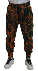 Dolce & Gabbana Multicolor Logo Print Silk Cargo Jogger Pants -   -  Dolce & Gabbana.