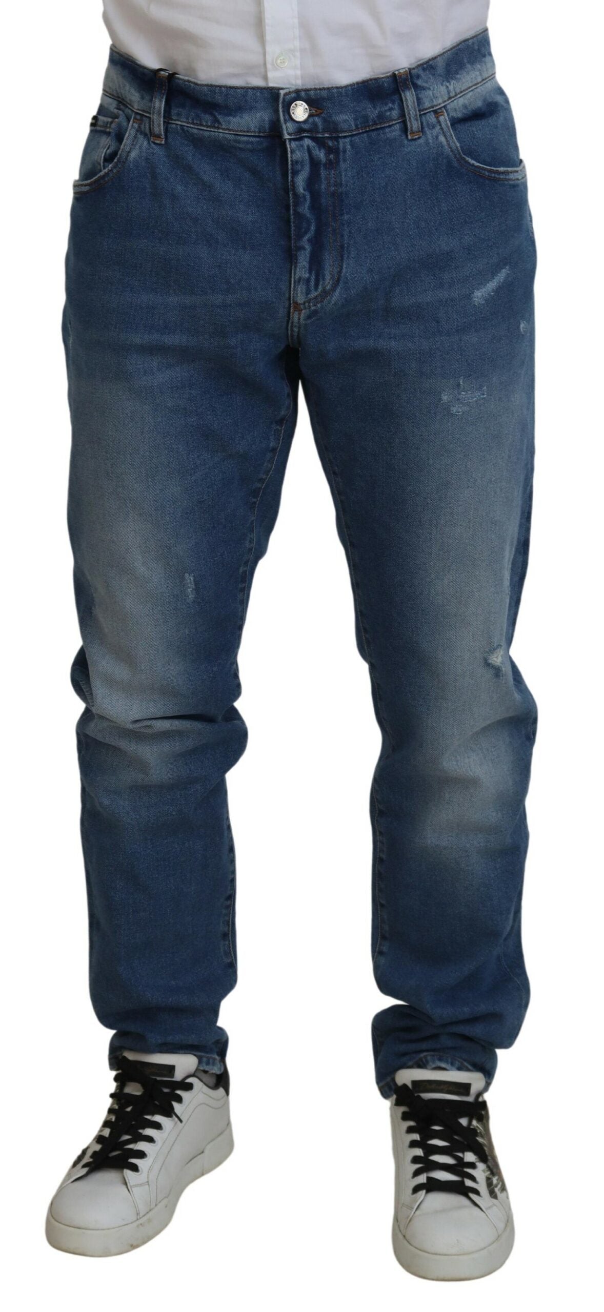 Dolce & Gabbana Blue Washed Skinny Cotton Denim Jeans -   -  Dolce & Gabbana.