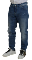 Dolce & Gabbana Blue Washed Skinny Cotton Denim Jeans -   -  Dolce & Gabbana.