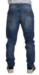 Dolce & Gabbana Blue Washed Skinny Cotton Denim Jeans -   -  Dolce & Gabbana.