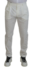 Dolce & Gabbana White Cotton Skinny Chino Pants -   -  Dolce & Gabbana.