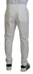 Dolce & Gabbana White Cotton Skinny Chino Pants -   -  Dolce & Gabbana.