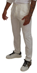 Dolce & Gabbana White Cotton Skinny Chino Pants -   -  Dolce & Gabbana.