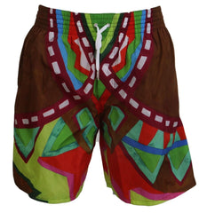 Dsquared² Multicolor Printed Men Beachwear Swimwear Short -   -  Dsquared².