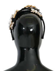 Dolce & Gabbana Black Crystal White Hair Parrucchiera Headband Diadem -   -  Dolce & Gabbana.