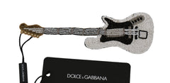 Dolce & Gabbana Gold Brass Beaded Guitar Pin Accessory Brooch -   -  Dolce & Gabbana.