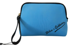 Dolce & Gabbana Blue Logo Print Hand Pouch Leopard Print Toiletry Bag -   -  Dolce & Gabbana.