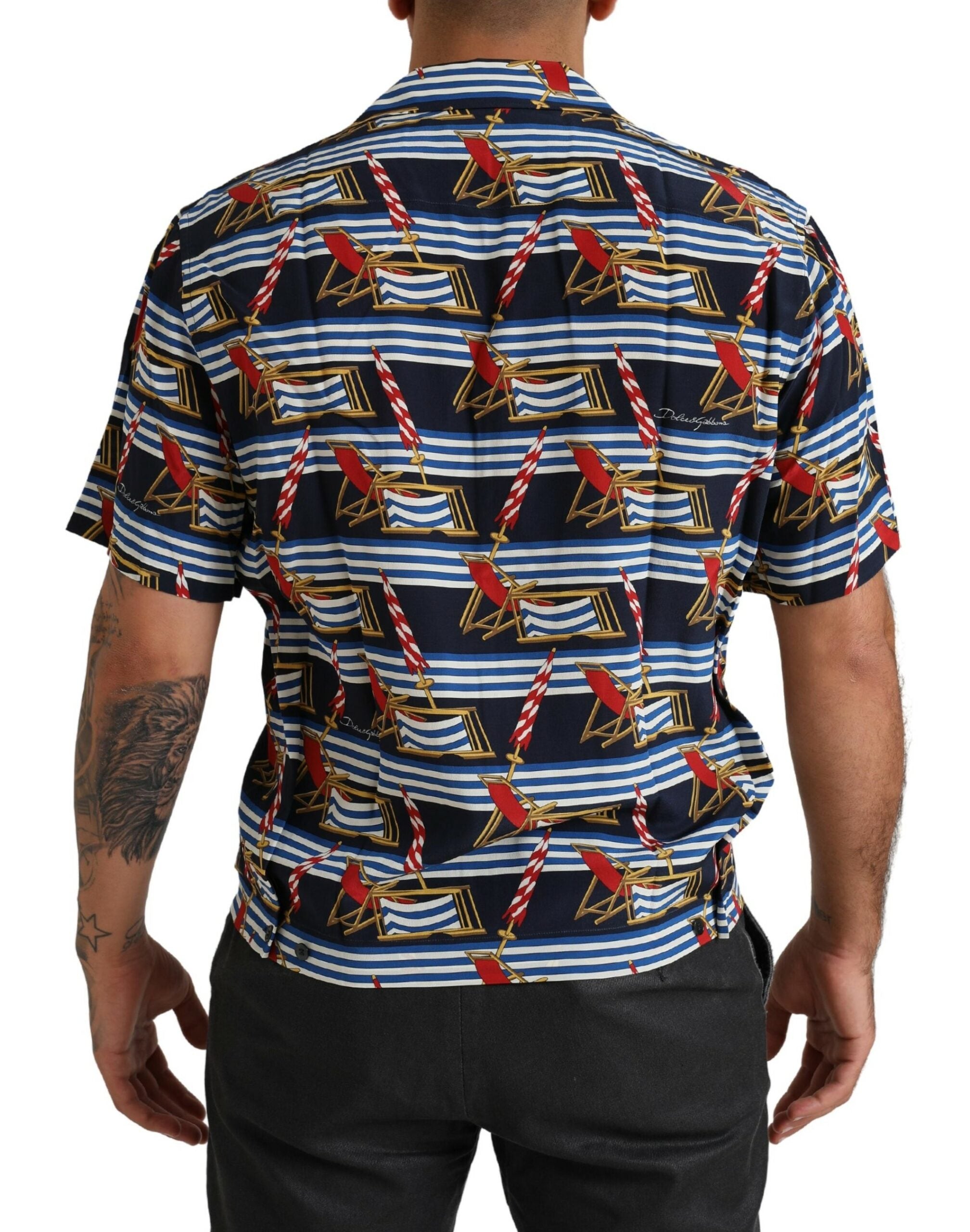 Dolce & Gabbana Multicolor Beach Chair Short Sleeves Shirt -   -  Dolce & Gabbana. Dolce & Gabbana Multicolor Beach Chair Short Sleeves Shirt -   -  Dolce & Gabbana.