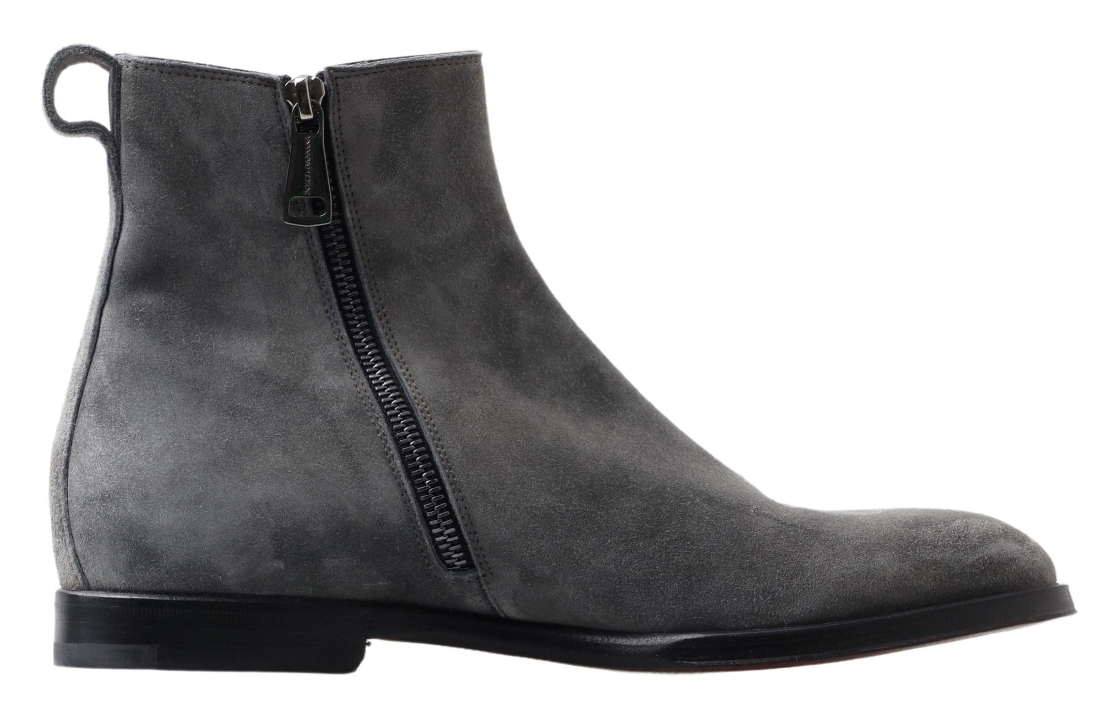 Dolce & Gabbana Gray Leather Men Ankle Boots Shoes -   -  Dolce & Gabbana.
