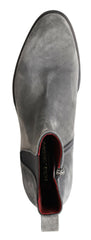 Dolce & Gabbana Gray Leather Men Ankle Boots Shoes -   -  Dolce & Gabbana.