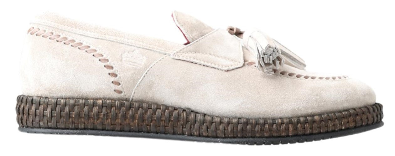 Dolce & Gabbana Ivory Suede Leather Men Espadrille Shoes -   -  Dolce & Gabbana.