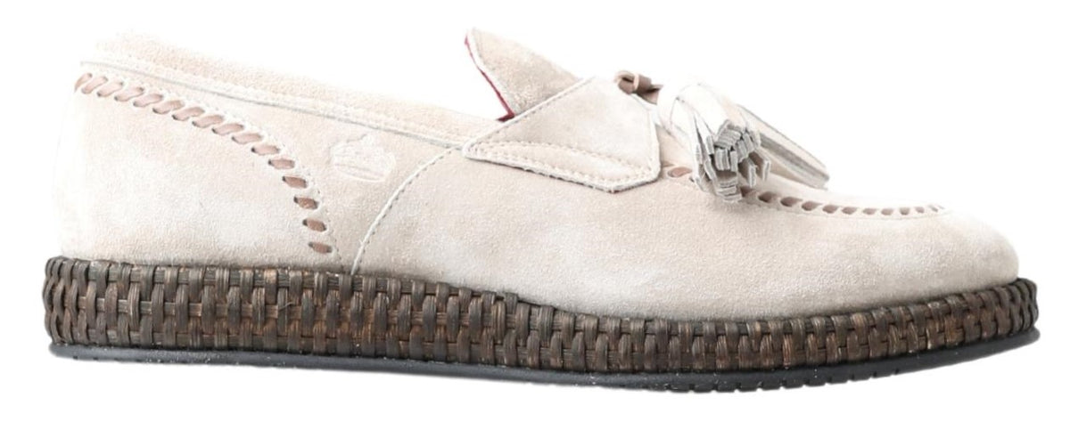 Dolce & Gabbana Ivory Suede Leather Men Espadrille Shoes -   -  Dolce & Gabbana.
