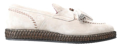 Dolce & Gabbana Ivory Suede Leather Men Espadrille Shoes -   -  Dolce & Gabbana.