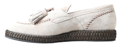 Dolce & Gabbana Ivory Suede Leather Men Espadrille Shoes -   -  Dolce & Gabbana.