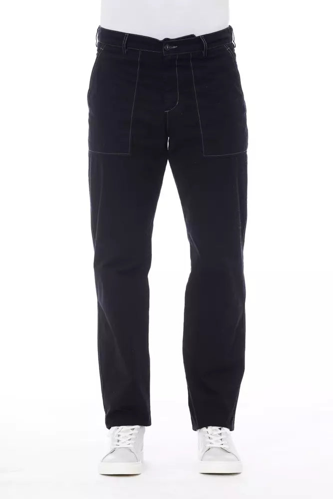 Alpha Studio Blue Cotton Men's Pant -   -  Alpha Studio.