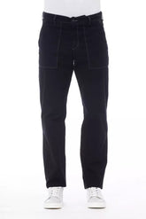 Alpha Studio Blue Cotton Men's Pant -   -  Alpha Studio.