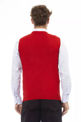 Alpha Studio Red Viscose Men Jacket -  Vests for Men Suits -  Alpha Studio.