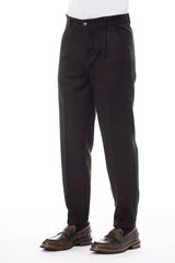 Alpha Studio Brown Wool Men Pant -   -  Alpha Studio.