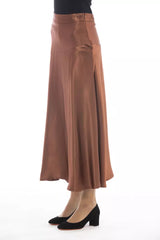 Alpha Studio Brown Viscose Women Skirt -   -  Alpha Studio.