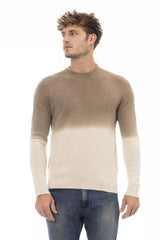 Alpha Studio Beige Alpaca Men Sweater -   -  Alpha Studio.