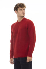 Alpha Studio Red Wool Men Sweater - - Alpha Studio.