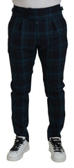 Dolce & Gabbana Blue Purple Plaid Wool Trousers Pants -   -  Dolce & Gabbana.