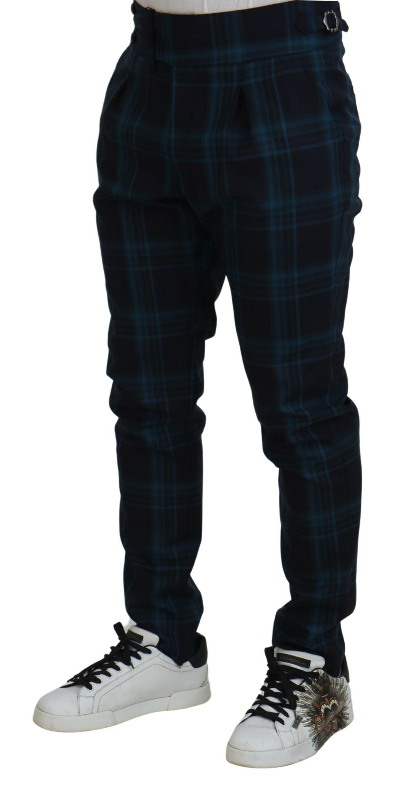Dolce & Gabbana Blue Purple Plaid Wool Trousers Pants -   -  Dolce & Gabbana. Dolce & Gabbana Blue Purple Plaid Wool Trousers Pants -   -  Dolce & Gabbana.