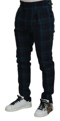 Dolce & Gabbana Blue Purple Plaid Wool Trousers Pants -   -  Dolce & Gabbana.