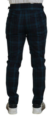 Dolce & Gabbana Blue Purple Plaid Wool Trousers Pants -   -  Dolce & Gabbana.
