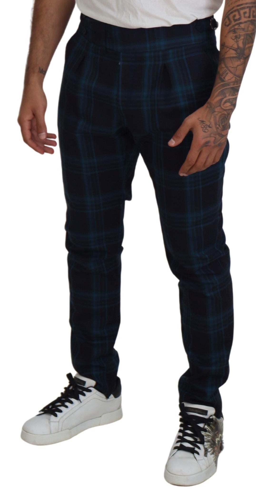 Dolce & Gabbana Blue Purple Plaid Wool Trousers Pants -   -  Dolce & Gabbana. Dolce & Gabbana Blue Purple Plaid Wool Trousers Pants -   -  Dolce & Gabbana.
