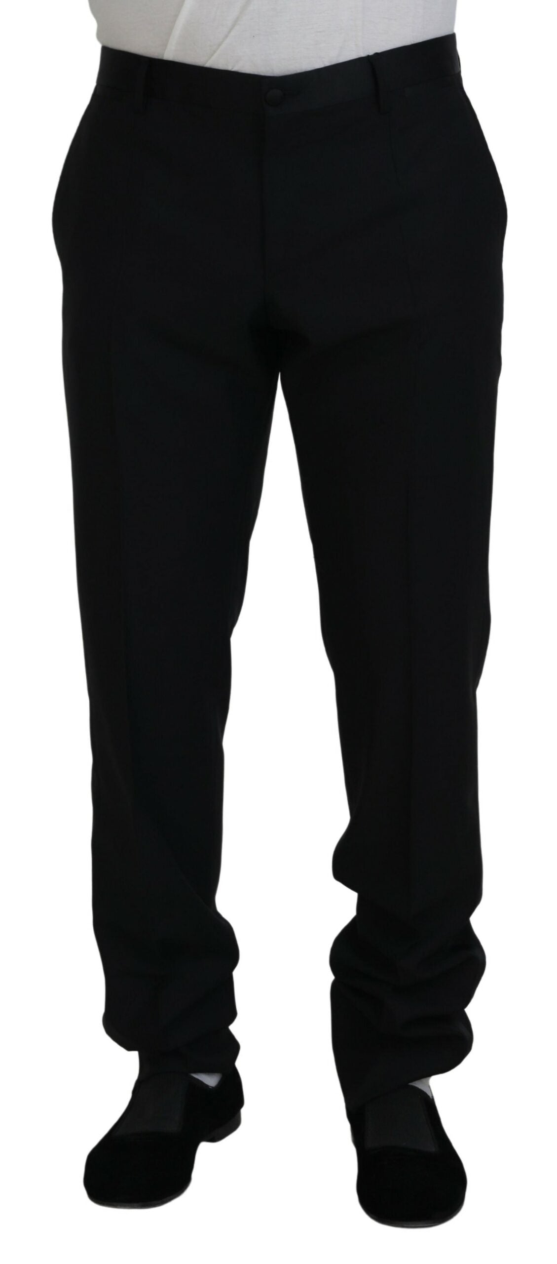 Dolce & Gabbana Black Dress Wool Silk Trouser Pants -   -  Dolce & Gabbana.